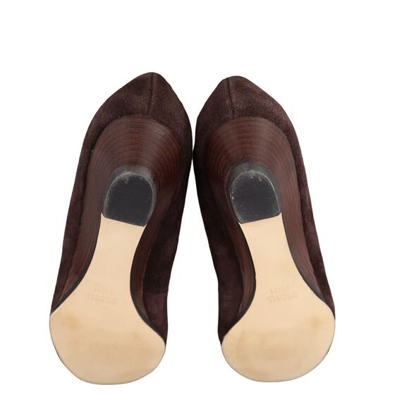 Michael Kors Shoes Women 8.5 Wedge Pump Leather Fashion Ballet Flat Brown Buckle - Picture 12 of 14